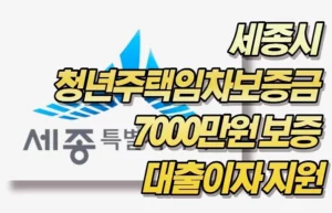 세종시  청년주택임차보증금  7000만원 보증  대출이자 지원