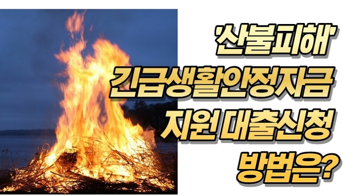 '산불피해' 긴급생활안정자금 지원 대출신청 방법은?