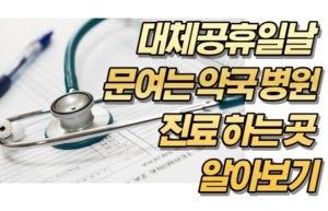 대체공휴일날 문여는 약국 병원 진료 하는 곳 알아보기