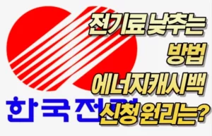 전기료 낮추는 방법 에너지캐시백 신청 원리는?