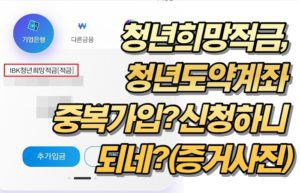 청년희망적금, 청년도약계좌 중복가입? 되나? 신청하니 되네? (증거사진)